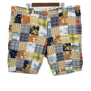 Loudmounth Golf Shorts Madras Patchwork Striped Men's Shorts Size 46x10